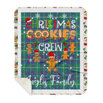 Personalized Gift Tartan Plaid Blanket Clan Inglis Ancient With Christmas Cookie Baking Crew Christmas Gift Sherpa Blanket, tartan sherpa blanket,buffalo plaid sherpa blanket,christmas sherpa blanket,Christmas Throw Blanket,green plaid sherpa blanket,green sherpa blanket