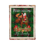 Personalized Gift Plaid Tartan Blanket Clan Fife District With Moose Lover Xmas Gift Santa Riding Christmas Fleece Blanket