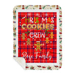 Personalized Gift Tartan Plaid Blanket Clan Rose With Christmas Cookie Baking Crew Christmas Gift Sherpa Blanket, tartan sherpa blanket,buffalo plaid sherpa blanket,christmas sherpa blanket,Christmas Throw Blanket,green plaid sherpa blanket,green sherpa blanket