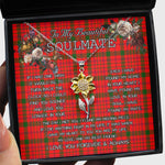 To My Beautiful Soulmate Sunflower Necklace In Your Eyes I Have Found My Home Clan MacDonell Of Keppoch Modern Tartan Jewelry For Girlfriend