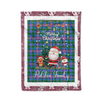 Personalized Gift Tartan Plaid Blanket Clan Ralston With Funny Santa Snowman Reindeer Merry Christmas Fleece Blanket, Home Living Room, Plaid Blanket, Tartan Blanket, Scottish Blanket, Buffalo fleece blanket, Christmas Blanket