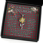 To My Beautiful Soulmate Sunflower Necklace In Your Eyes I Have Found My Home Clan Lindsay Modern Tartan Jewelry For Girlfriend, Tartan Sunflower Pendant Necklace, Scottish Tartan Jewelry, valentine necklace, necklace girlfriend, necklace for wife, cute necklaces for girlfriend, jewelry for girlfriend, to my soulmate necklace, to my future wife necklace