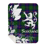 Sherpa Blanket - Tartan Blanket Thistle and Lion Scottish Clan Shaw Modern Plaid Blanket, plaid sherpa blanket queen,purple sherpa blanket,queen sherpa blanket,queen size sherpa blanket,red sherpa blanket,scottish tartan blankets,sherpa blanket,sherpa christmas blanket