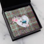 Sea Turtle Necklace Gift for My Beautiful Girlfriend Valentines Necklace Clan MacAndrew Tartan Blue Turtle Necklace