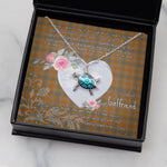 Sea Turtle Necklace Gift for My Beautiful Girlfriend Valentines Necklace Clan Jardine Tartan Blue Turtle Necklace