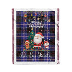 Personalized Gift Tartan Plaid Blanket Clan Dunlop Modern With Funny Santa Snowman Reindeer Merry Christmas Fleece Blanket, Home Living Room, Plaid Blanket, Tartan Blanket, Scottish Blanket, Buffalo fleece blanket, Christmas Blanket