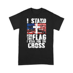 Scotstee Shop - Womens I Stand For The Flag I Kneel For The Cross US Flag Patriotic 4th Of July Shirt Stand For The Flag Kneel For The Cross T Shirt