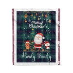 Personalized Gift Tartan Plaid Blanket Clan Hardy With Funny Santa Snowman Reindeer Merry Christmas Fleece Blanket, Christmas Blanket, Plaid Blanket, Tartan Blanket,Scottish Blanket