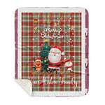 Personalized Gift Tartan Plaid Blanket Clan MacAlister Dress With Funny Santa Snowman Reindeer Merry Christmas Gift Sherpa Blanket, blue plaid sherpa blanket,blue tartan sherpa blanket,Buchan,buffalo plaid sherpa blanket,christmas sherpa blanket,Christmas Throw Blanket