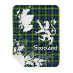 Sherpa Blanket - Tartan Blanket Thistle and Lion Scottish Clan Gordon Modern Plaid Blanket, plaid sherpa blanket queen,purple sherpa blanket,queen sherpa blanket,queen size sherpa blanket,red sherpa blanket,scottish tartan blankets,sherpa blanket,sherpa christmas blanket