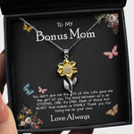 To My Bonus Mom Necklace Love Always Greatest Mother's Day Gift Necklace Sunflower Pendant Necklace