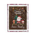 Personalized Gift Tartan Plaid Blanket Clan Innes of Cowie With Funny Santa Snowman Reindeer Merry Christmas Fleece Blanket, Home Living Room, Plaid Blanket, Tartan Blanket, Scottish Blanket, Buffalo fleece blanket, Christmas Blanket