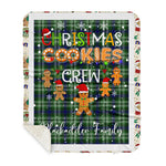 Personalized Gift Tartan Plaid Blanket Clan Blackadder With Christmas Cookie Baking Crew Christmas Gift Sherpa Blanket, tartan sherpa blanket,buffalo plaid sherpa blanket,christmas sherpa blanket,Christmas Throw Blanket,green plaid sherpa blanket,green sherpa blanket