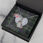 Rising Phoenix Necklace - Valentine Necklace Clan Monteith Modern Tartan Gift for Girlfriend, Gift for My Wife Rising Phoenix Necklace