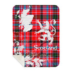 Sherpa Blanket - Tartan Blanket Thistle and Lion Scottish Clan Pitblado Plaid Blanket, plaid sherpa blanket queen,purple sherpa blanket,queen sherpa blanket,queen size sherpa blanket,red sherpa blanket,scottish tartan blankets,sherpa blanket,sherpa christmas blanket