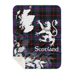 Sherpa Blanket - Tartan Blanket Thistle and Lion Scottish Clan Nairn Plaid Blanket, plaid sherpa blanket queen,purple sherpa blanket,queen sherpa blanket,queen size sherpa blanket,red sherpa blanket,scottish tartan blankets,sherpa blanket,sherpa christmas blanket