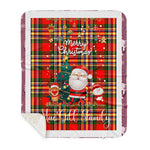Personalized Gift Tartan Plaid Blanket Clan MacGill With Funny Santa Snowman Reindeer Merry Christmas Gift Sherpa Blanket, blue plaid sherpa blanket,blue tartan sherpa blanket,Buchan,buffalo plaid sherpa blanket,christmas sherpa blanket,Christmas Throw Blanket