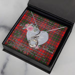 Rising Phoenix Necklace - Valentine Necklace Clan Stewart of Appin Tartan Gift for Girlfriend, Gift for My Wife Rising Phoenix Necklace