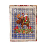 Personalized Gift Plaid Tartan Blanket Clan Hannay With Moose Lover Xmas Gift Santa Riding Christmas Fleece Blanket