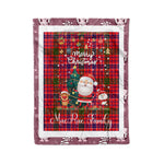 Personalized Gift Tartan Plaid Blanket Clan MacRae With Funny Santa Snowman Reindeer Merry Christmas Fleece Blanket, Home Living Room, Plaid Blanket, Tartan Blanket, Scottish Blanket, Buffalo fleece blanket, Christmas Blanket