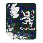 Sherpa Blanket - Tartan Blanket Thistle and Lion Scottish Clan Davidson Plaid Blanket, plaid sherpa blanket queen,purple sherpa blanket,queen sherpa blanket,queen size sherpa blanket,red sherpa blanket,scottish tartan blankets,sherpa blanket,sherpa christmas blanket