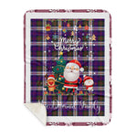 Personalized Gift Tartan Plaid Blanket Clan MacDiarmid With Funny Santa Snowman Reindeer Merry Christmas Gift Sherpa Blanket, blue plaid sherpa blanket,blue tartan sherpa blanket,Buchan,buffalo plaid sherpa blanket,christmas sherpa blanket,Christmas Throw Blanket