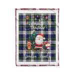 Personalized Gift Tartan Plaid Blanket Clan Gordon Dress Modern With Funny Santa Snowman Reindeer Merry Christmas Fleece Blanket, Christmas Blanket, Plaid Blanket, Tartan Blanket,Scottish Blanket