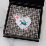 Sea Turtle Necklace Gift for My Beautiful Girlfriend Valentines Necklace Clan Little Arisaid Tartan Blue Turtle Necklace