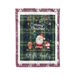 Personalized Gift Tartan Plaid Blanket Clan Blyth Tweeside With Funny Santa Snowman Reindeer Merry Christmas Fleece Blanket, Home Living Room, Plaid Blanket, Tartan Blanket, Scottish Blanket, Buffalo fleece blanket, Christmas Blanket