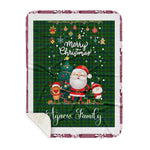 Personalized Gift Tartan Plaid Blanket Clan Agnew Hunting With Funny Santa Snowman Reindeer Merry Christmas Gift Sherpa Blanket, blue plaid sherpa blanket,blue tartan sherpa blanket,Buchan,buffalo plaid sherpa blanket,christmas sherpa blanket,Christmas Throw Blanket