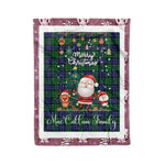 Personalized Gift Tartan Plaid Blanket Clan MacCallum Modern With Funny Santa Snowman Reindeer Merry Christmas Fleece Blanket, Home Living Room, Plaid Blanket, Tartan Blanket, Scottish Blanket, Buffalo fleece blanket, Christmas Blanket