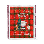 Personalized Gift Tartan Plaid Blanket Clan Darroch With Funny Santa Snowman Reindeer Merry Christmas Fleece Blanket, Home Living Room, Plaid Blanket, Tartan Blanket, Scottish Blanket, Buffalo fleece blanket, Christmas Blanket