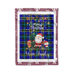 Personalized Gift Tartan Plaid Blanket Clan Weir With Funny Santa Snowman Reindeer Merry Christmas Fleece Blanket, Home Living Room, Plaid Blanket, Tartan Blanket, Scottish Blanket, Buffalo fleece blanket, Christmas Blanket