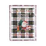 Personalized Gift Tartan Plaid Blanket Clan MacPherson Modern With Funny Santa Snowman Reindeer Merry Christmas Fleece Blanket, Home Living Room, Plaid Blanket, Tartan Blanket, Scottish Blanket, Buffalo fleece blanket, Christmas Blanket