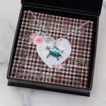 Sea Turtle Necklace Gift for My Beautiful Girlfriend Valentines Necklace Clan Borthwick Ancient Tartan Blue Turtle Necklace