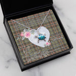 Sea Turtle Necklace Gift for My Beautiful Girlfriend Valentines Necklace Clan Scott Weathered Tartan Blue Turtle Necklace
