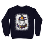Women Spooky Mama Messy Bun Pumpkin Patch Halloween Women Sweatshirt - Scotstee Shop