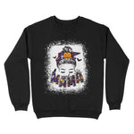 Women Spooky Mama Messy Bun Pumpkin Patch Halloween Women Sweatshirt - Scotstee Shop