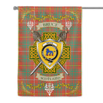 House Flag - Bruce Ancient Irish Shield Celtic Cross Tartan Garden Flag St Patrick's Day Garden Flag