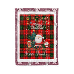 Personalized Gift Tartan Plaid Blanket Clan Kerr With Funny Santa Snowman Reindeer Merry Christmas Fleece Blanket, Home Living Room, Plaid Blanket, Tartan Blanket, Scottish Blanket, Buffalo fleece blanket, Christmas Blanket