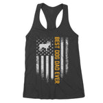 Vintage USA Best French Bulldog Dad Ever American Flag Gift Women's Tank Top - Scotstee Shop