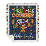 Personalized Gift Tartan Plaid Blanket Clan Fletcher With Christmas Cookie Baking Crew Christmas Gift Sherpa Blanket, tartan sherpa blanket,buffalo plaid sherpa blanket,christmas sherpa blanket,Christmas Throw Blanket,green plaid sherpa blanket,green sherpa blanket