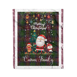 Personalized Gift Tartan Plaid Blanket Clan Cairns Hunting With Funny Santa Snowman Reindeer Merry Christmas Fleece Blanket, Home Living Room, Plaid Blanket, Tartan Blanket, Scottish Blanket, Buffalo fleece blanket, Christmas Blanket