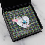 Sea Turtle Necklace Gift for My Beautiful Girlfriend Valentines Necklace Clan Ferguson Modern Tartan Blue Turtle Necklace