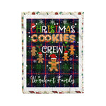 Personalized Gift Tartan Plaid Blanket Clan Urquhart With Christmas Cookie Baking Crew Christmas Gift Blanket, Plaid Blanket, Christmas Fleece Blanket, Christmas Blanket, Tartan Blanket, Scottish Blanket, Scotland Blanket, Family Name Blanket, Custom Blanket, Personalized Blanket