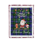 Personalized Gift Tartan Plaid Blanket Clan Robertson Hunting Modern With Funny Santa Snowman Reindeer Merry Christmas Fleece Blanket, Home Living Room, Plaid Blanket, Tartan Blanket, Scottish Blanket, Buffalo fleece blanket, Christmas Blanket
