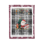 Personalized Gift Tartan Plaid Blanket Clan Glen Grey With Funny Santa Snowman Reindeer Merry Christmas Fleece Blanket, Christmas Blanket, Plaid Blanket, Tartan Blanket,Scottish Blanket