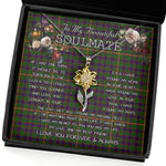 To My Beautiful Soulmate Sunflower Necklace In Your Eyes I Have Found My Home Clan Hall Tartan Jewelry For Girlfriend, Tartan Sunflower Pendant Necklace, Scottish Tartan Jewelry, valentine necklace, necklace girlfriend, necklace for wife, cute necklaces for girlfriend, jewelry for girlfriend, to my soulmate necklace, to my future wife necklace