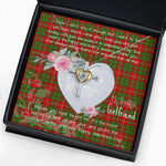 Gift For My Beautiful Girlfriend Necklace Valentine Necklace Clan Burnett Tartan Cross Dancing Necklace Scottish Tartan Jewelry