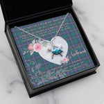 Sea Turtle Necklace Gift for My Beautiful Girlfriend Valentines Necklace Clan Sandilands Tartan Blue Turtle Necklace